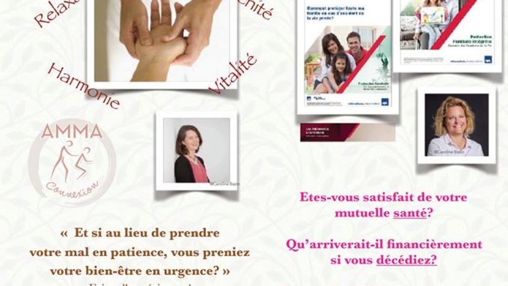 Lundi 26 mars 2018 de 10 h à 18 h Amma-Connexion partagera un stand avec Barbara Poncin, agent général AXA indépendant.